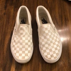 White Checkered Vans